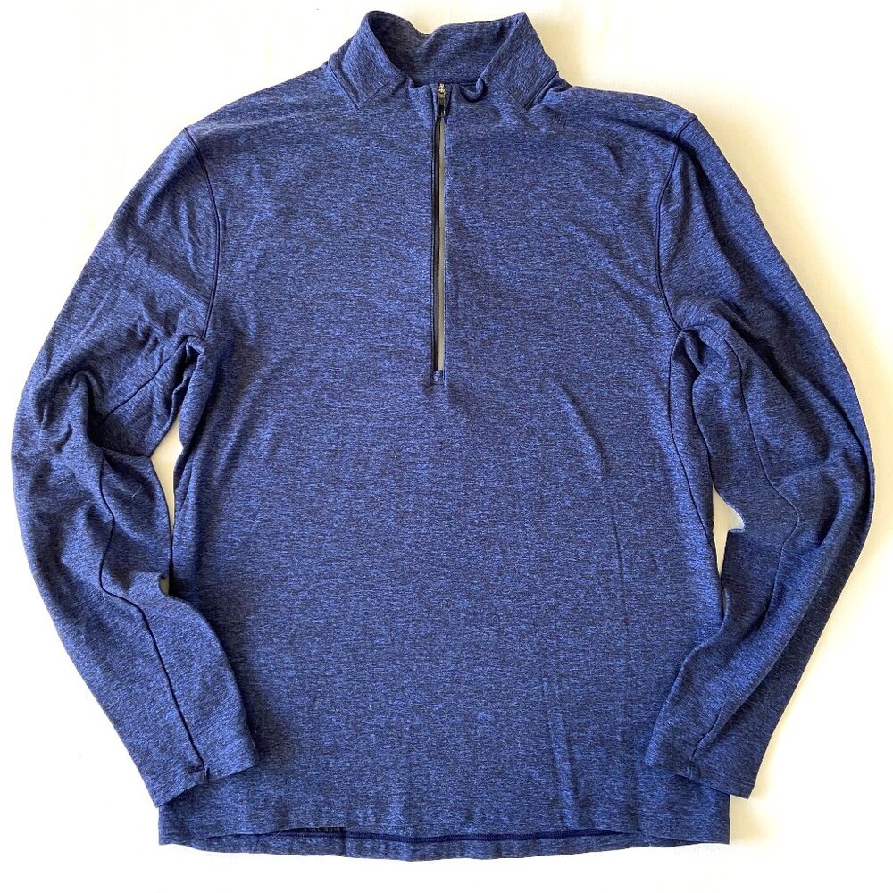 Lululemon Surge Warm 1/2 Zip Men's Medium Blue/Black Long Sleeve Shirt